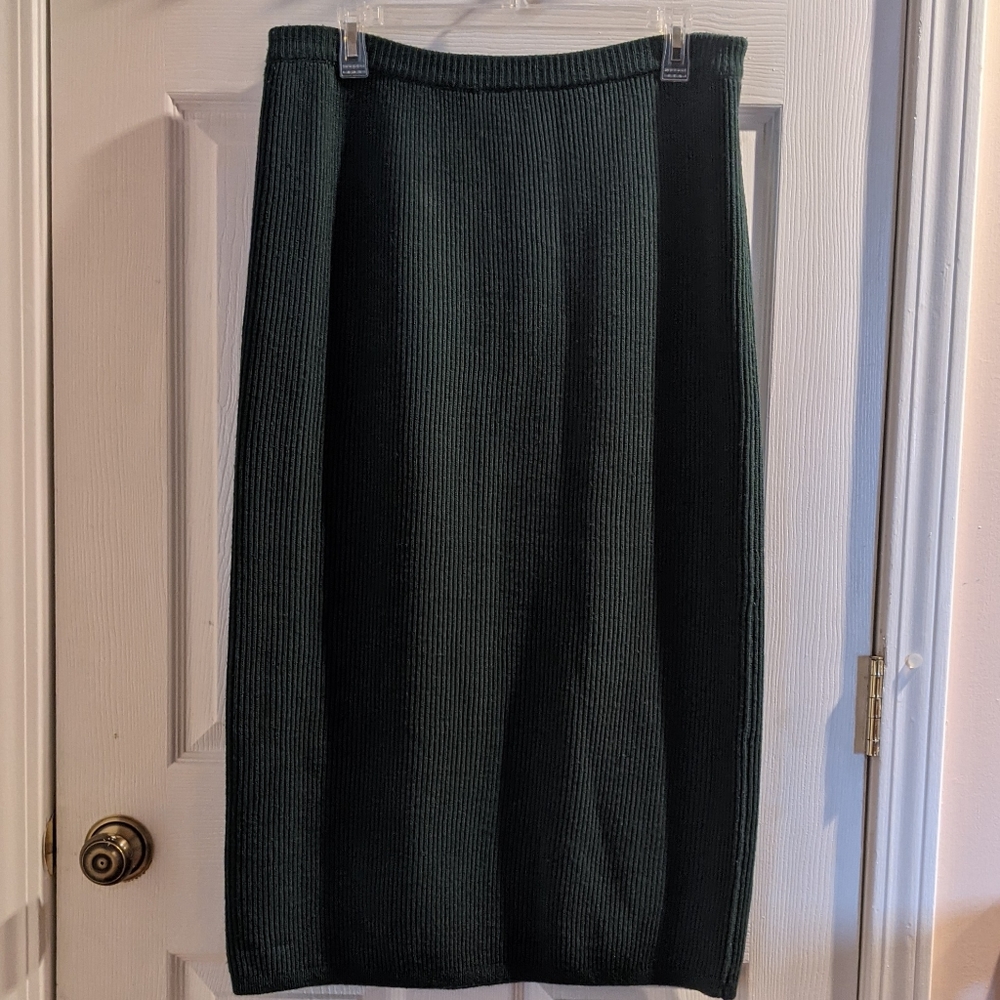 EUC Vintage Jeanne Pierre Green Sweater Long Skirt